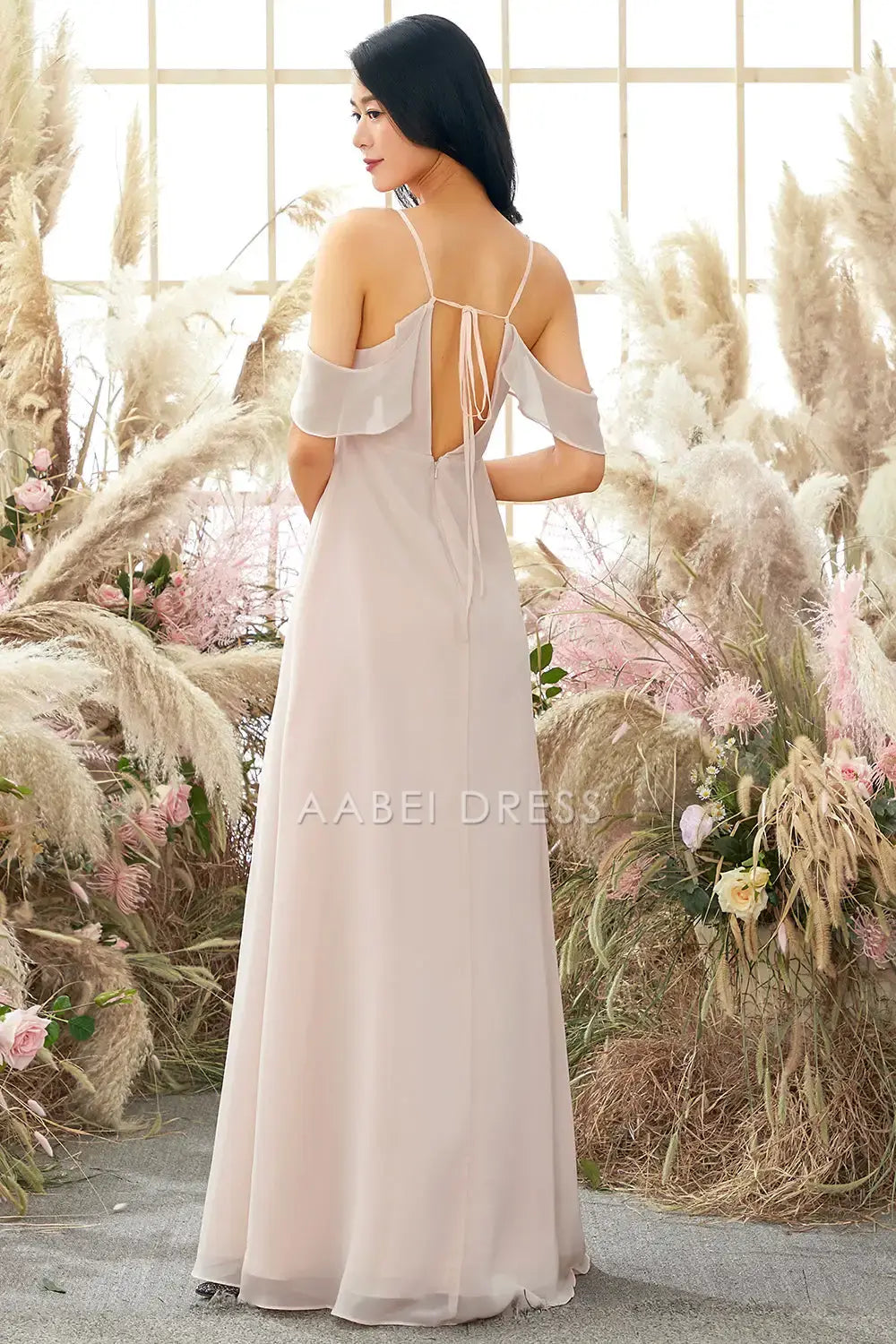 AABEI DRESS Formal Wear Dresses Cute A Line Spaghetti Strap Off Shoulder Deep V Neck Backless Side Fork Fashion Hot Sale Prom Dress