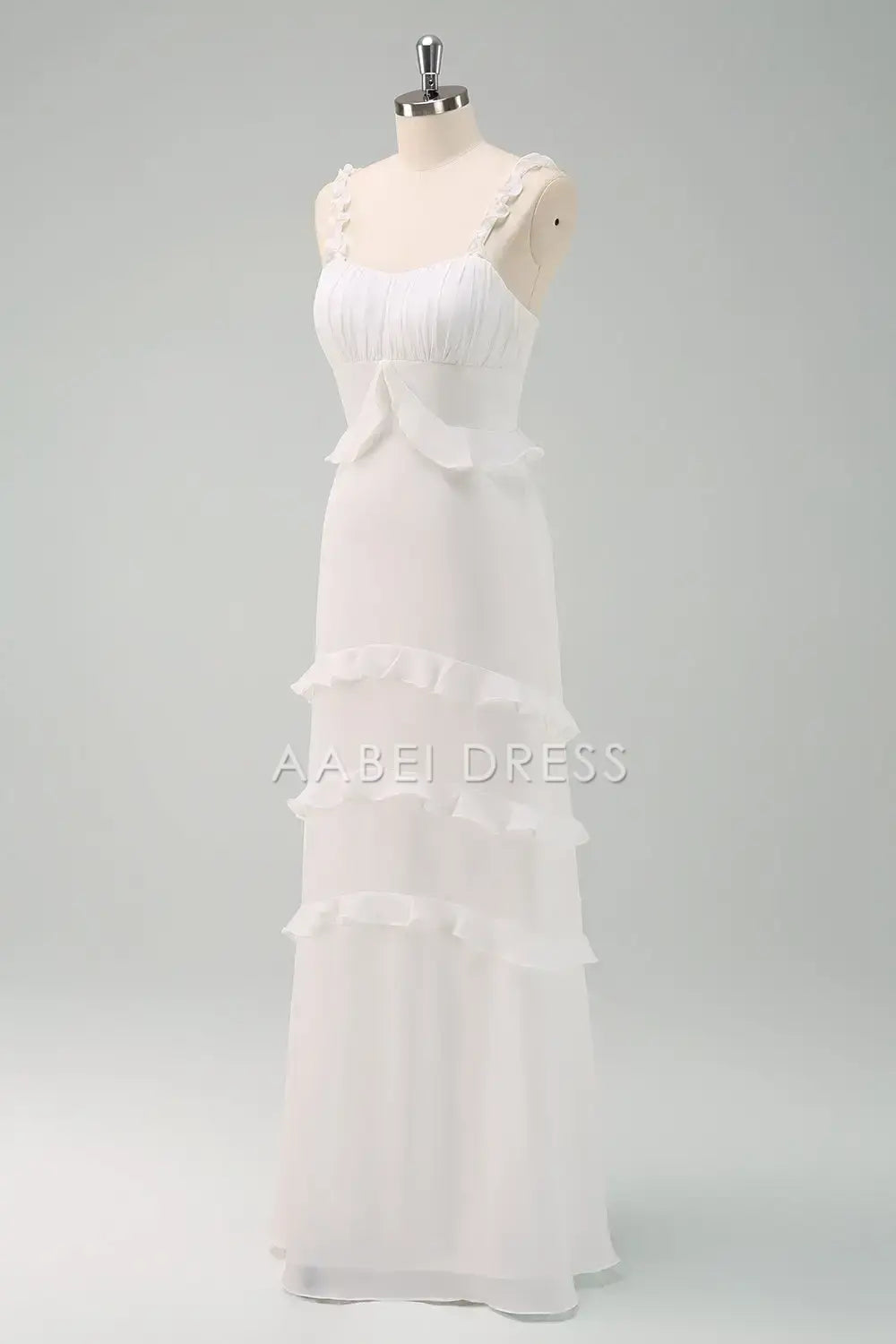 AABEI DRESS Formal Wear Dresses Fashion Sheath Sweetheart Ruffled Shoulder Strap Tiers Unique Wedding Dress