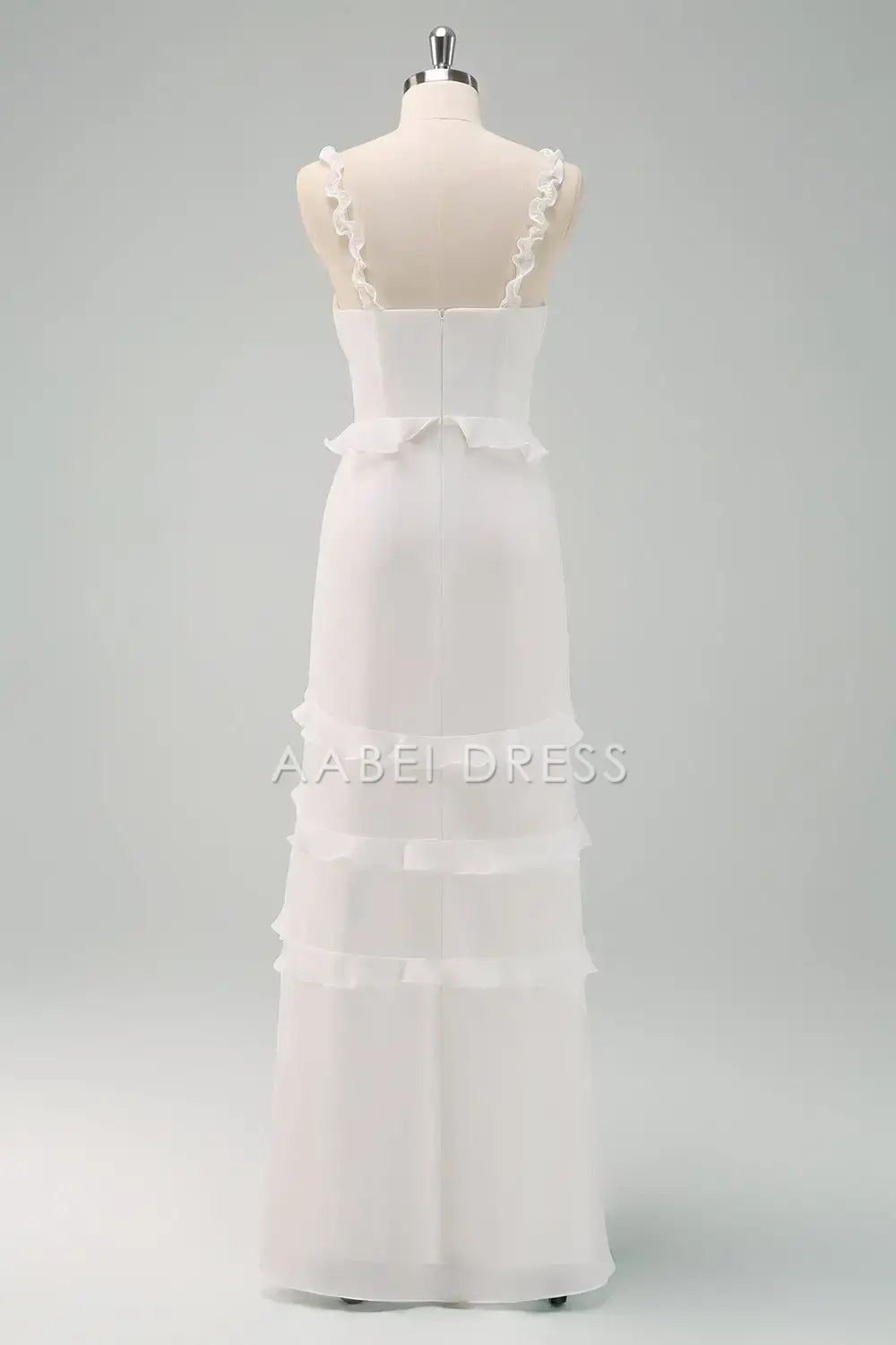 AABEI DRESS Formal Wear Dresses Fashion Sheath Sweetheart Ruffled Shoulder Strap Tiers Unique Wedding Dress