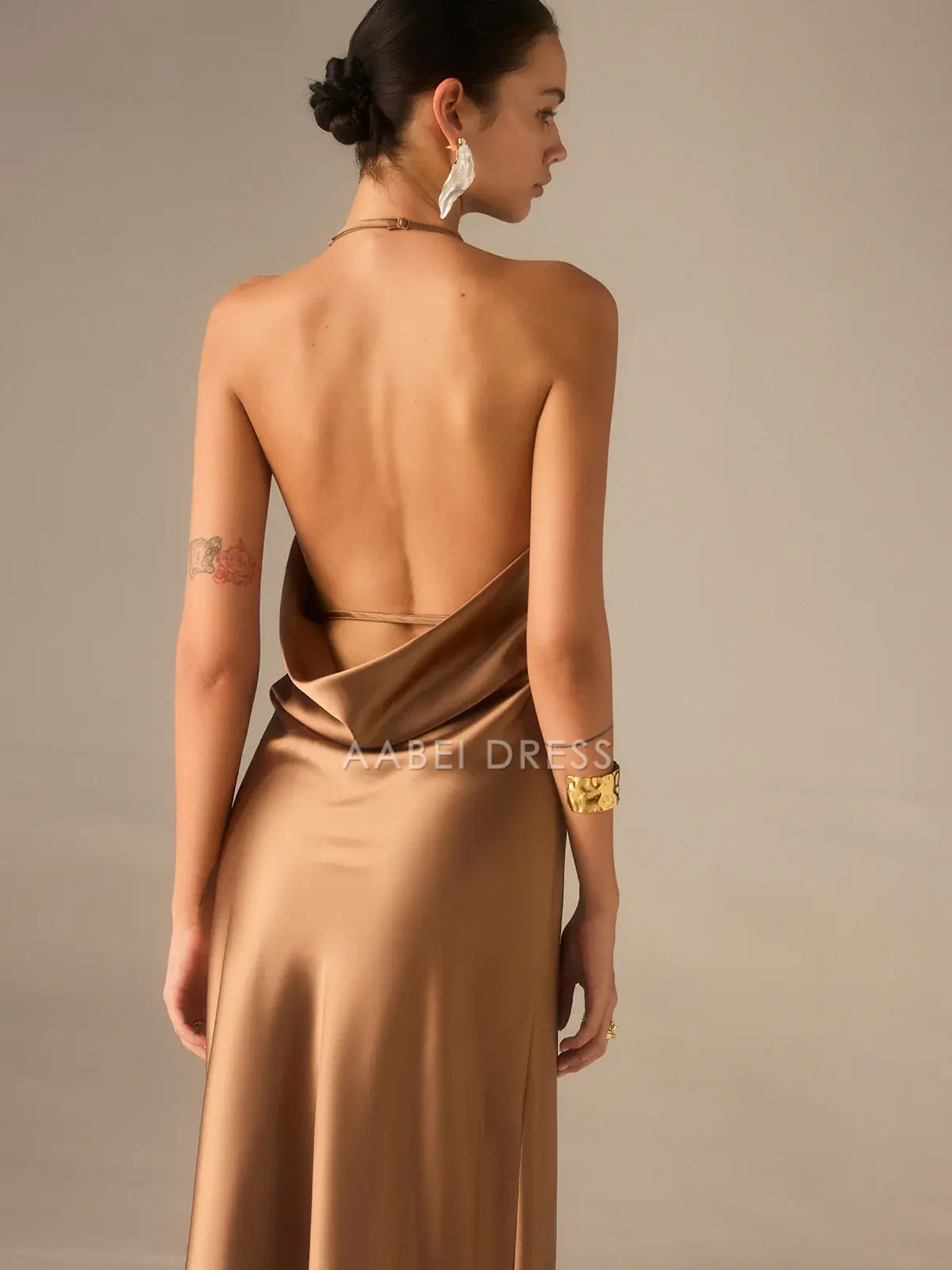 AABEI DRESS Formal Wear Dresses Sheath/Column Halter-Neck Backless Sexy Dress Hot Sale Prom Dress