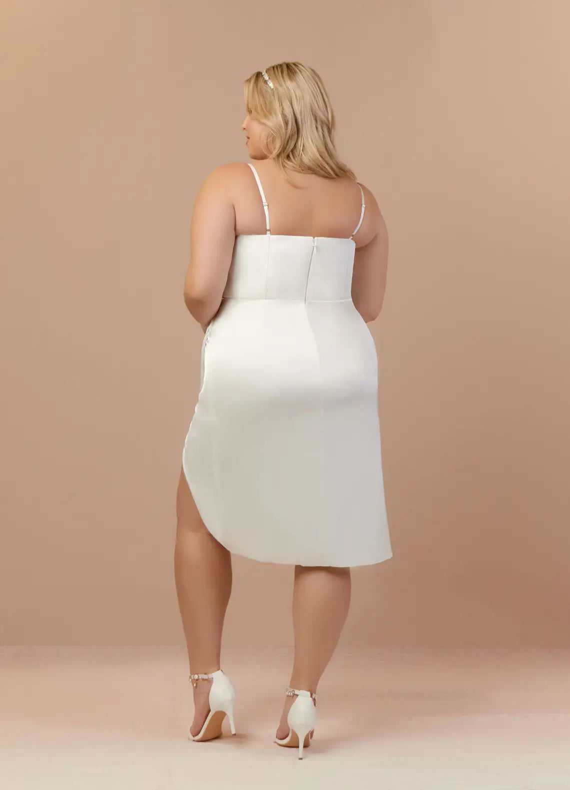 AABEI DRESS Formal Wear Dresses Short Prom Dress Elegant Sheath Cowl Neckline Spaghetti Strap Pleated Knee Length Midi Skirt Leg Slit Simple Plus Size Dress Hot Sale Homecoming Dress