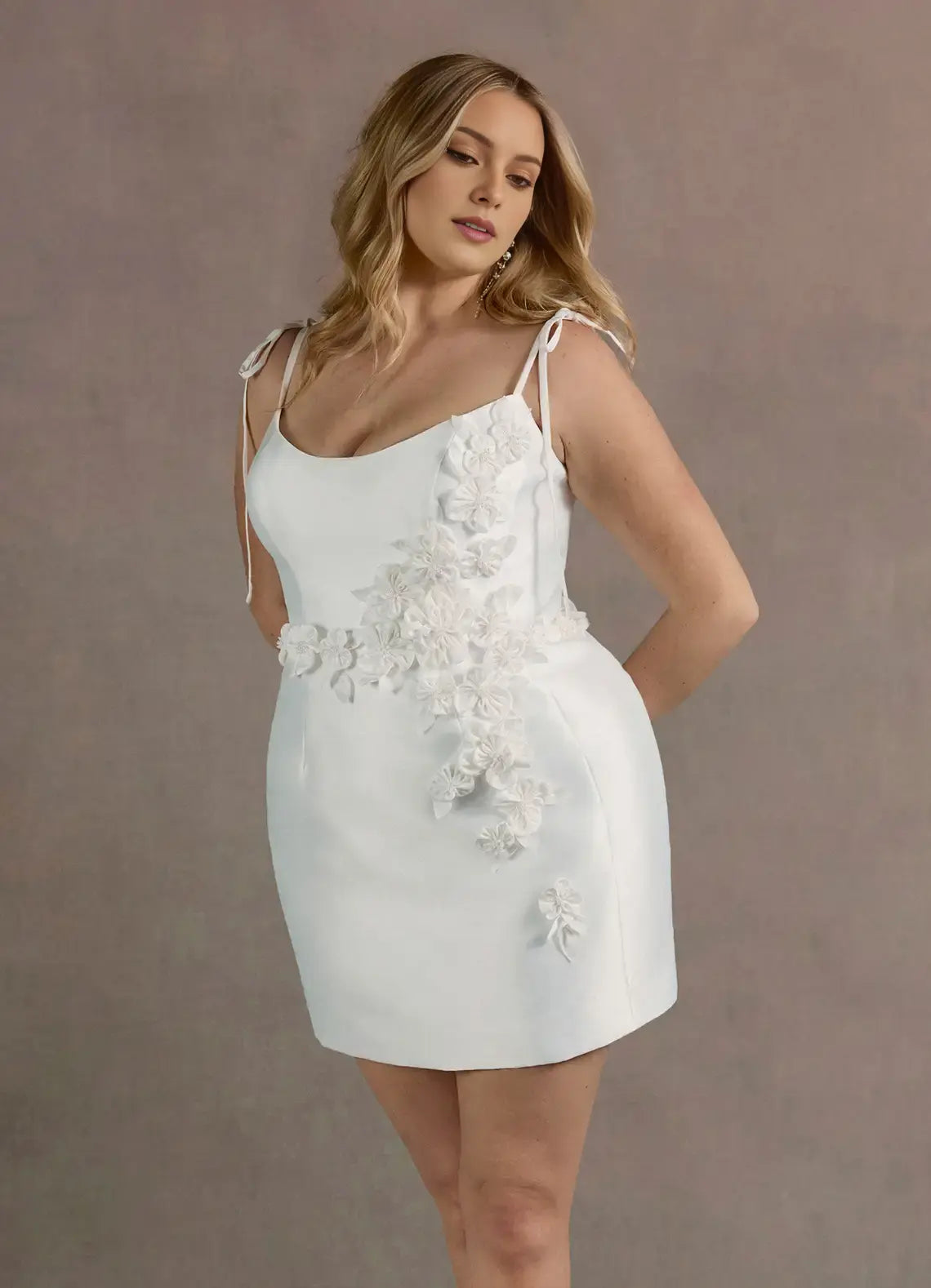 AABEI DRESS Formal Wear Dresses Short Prom Dress Fashion Sheath Scoop Neck Lace up Spaghetti Strap 3D Floral Plus Size Dress Exquisite Hot Sale Homecoming Dress