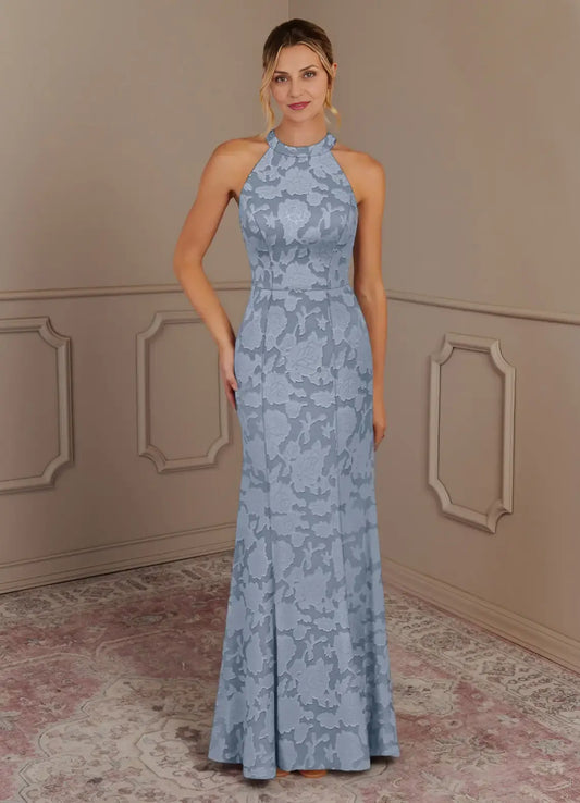 AABEI DRESS Wedding Guests Dresses Charming Mermaid Halter Sleeveless Lace Floral Burnout Exquisite Mother of the Bride Dress