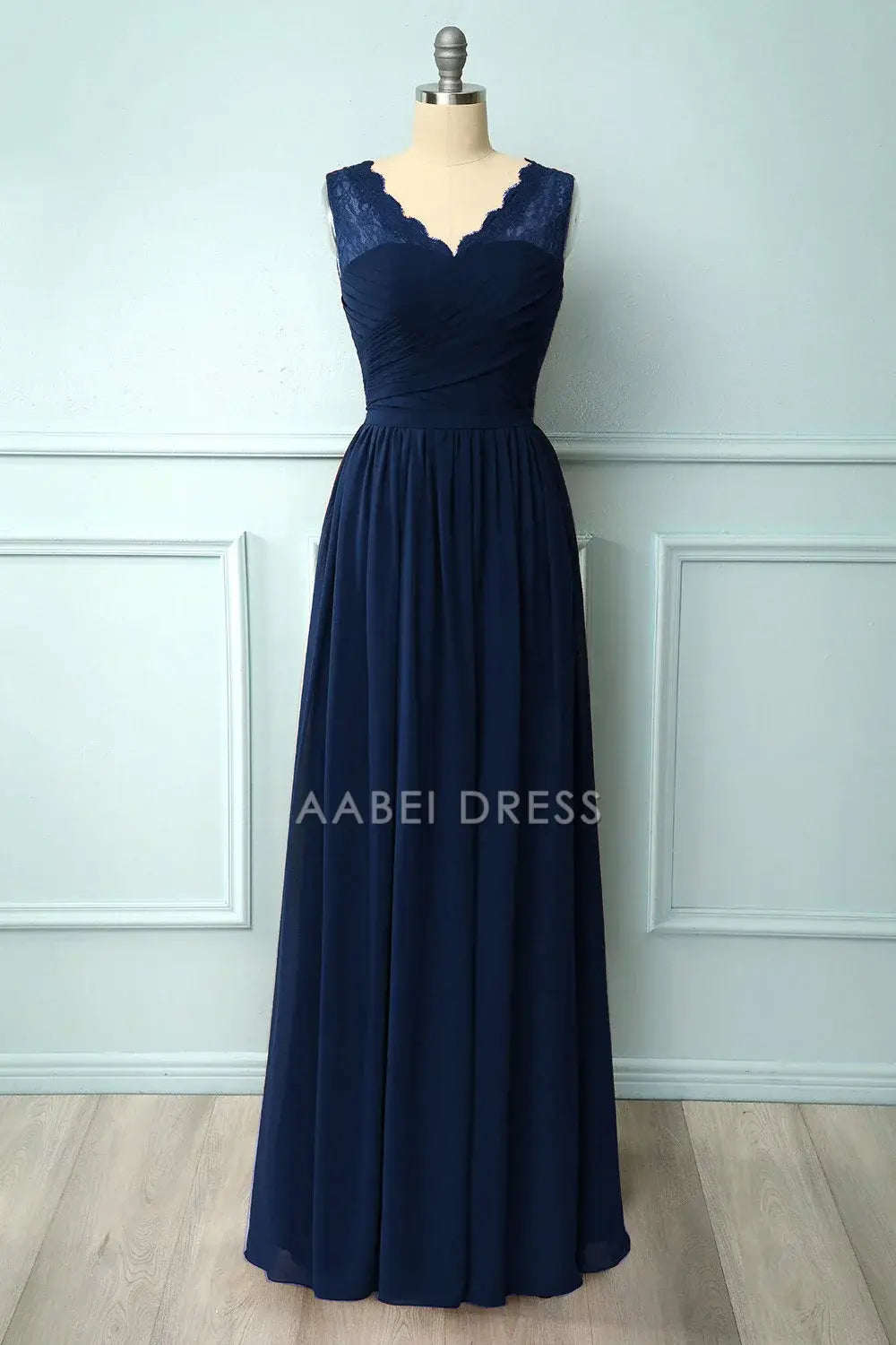 AABEI DRESS Wedding Guests Dresses Mom's Formal Dress Elegant A Line V Neck Pleated Sleeveless Lace Simple Mother of the Bride Dress