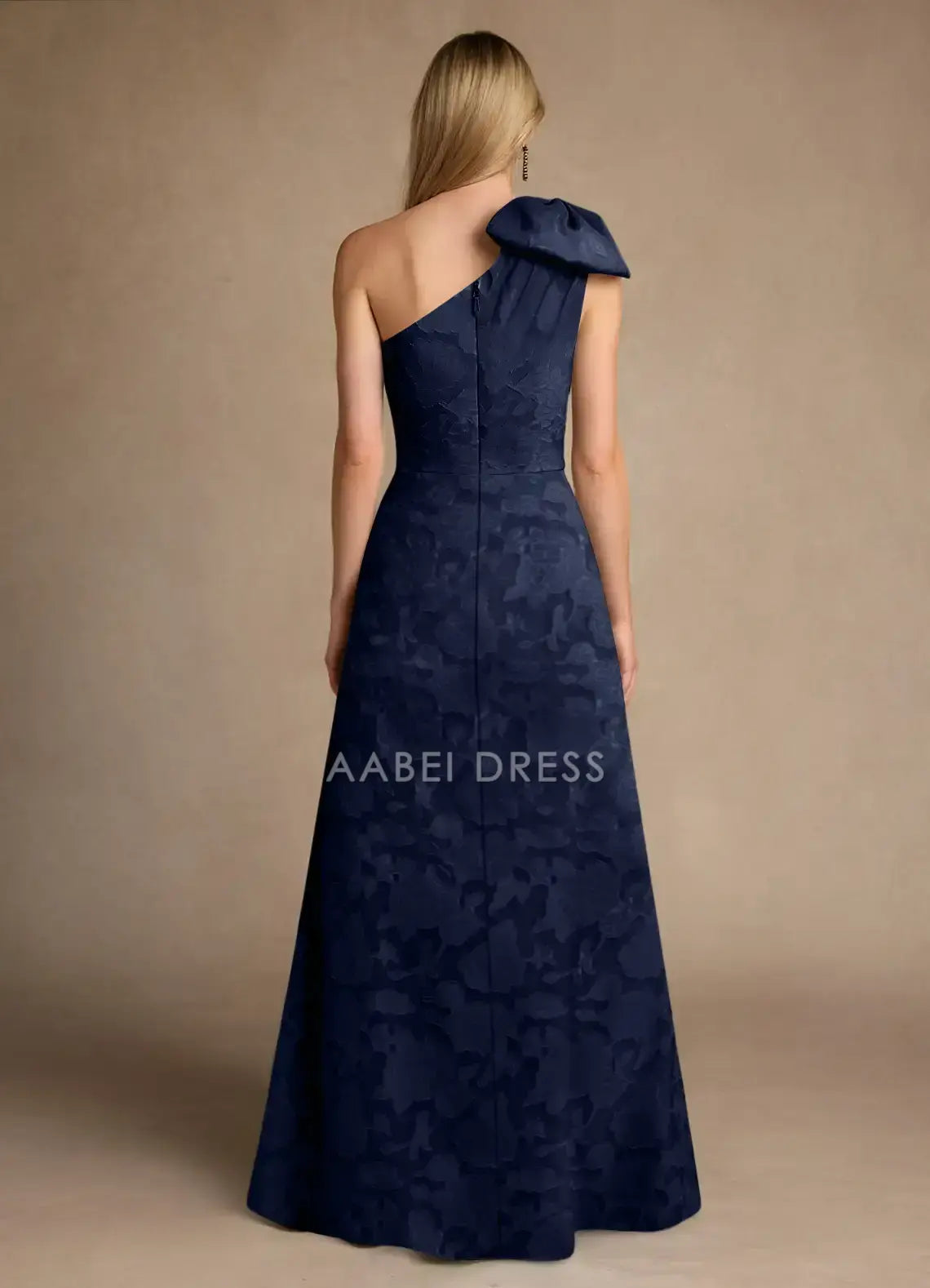AABEI DRESS Wedding Guests Dresses Printing A Line Bow One-Shoulder Neckline Pleated Side Fork Exquisite Mother of the Bride Dress