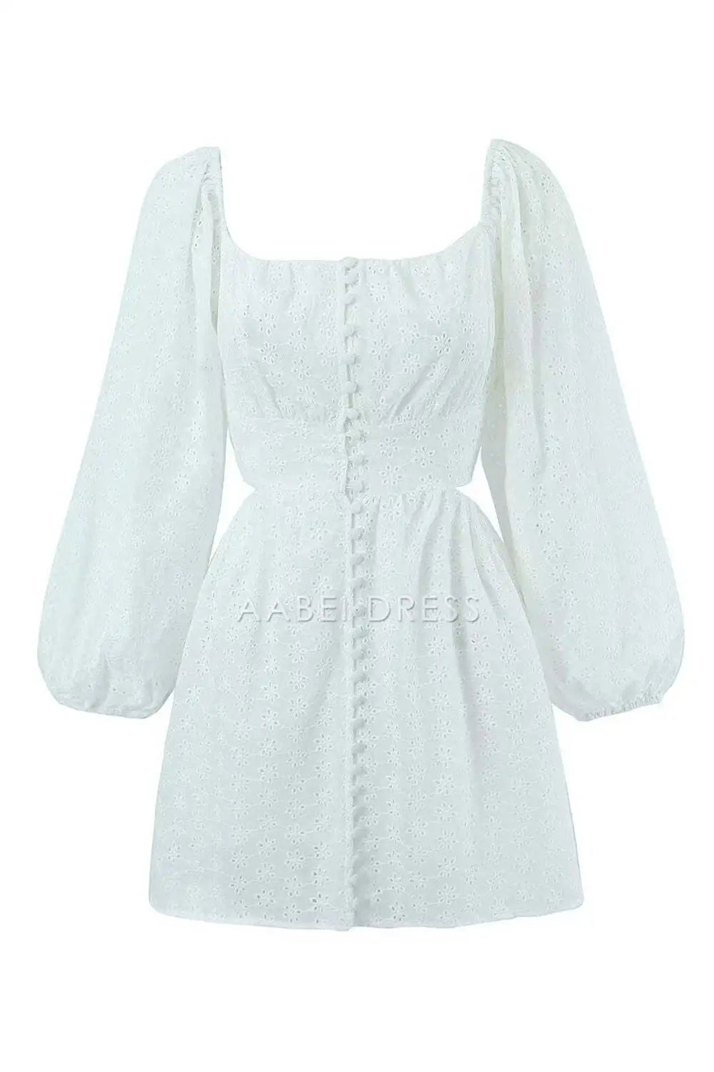 AABEI DRESS New Homecoming Dress Elegant A Line Square Neck Long Sleeves Backless Retro Short Graduation Dress