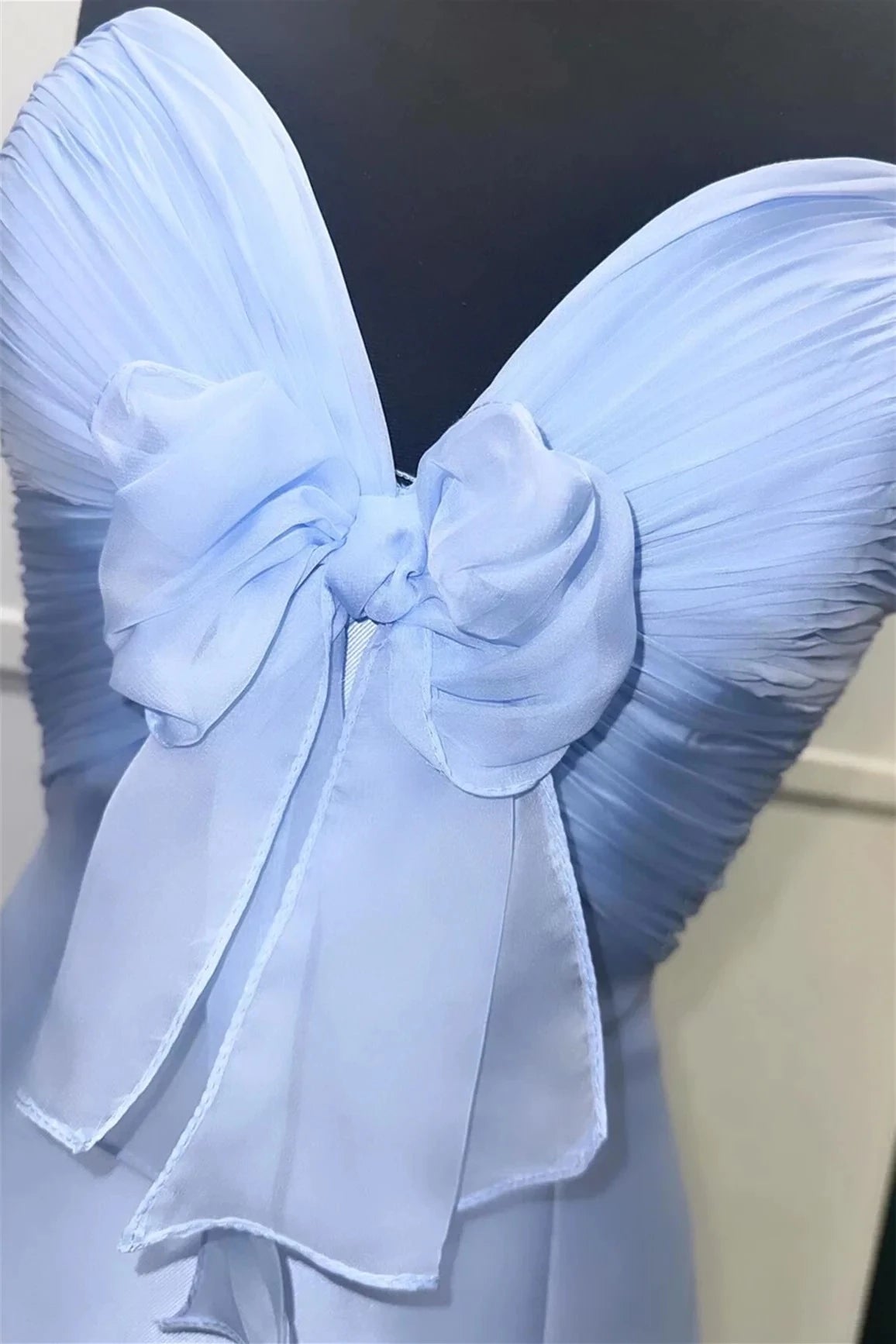 Chic Mermaid Strapless Sweetheart Bow Front High Slit Floor-length Evening Prom Dress