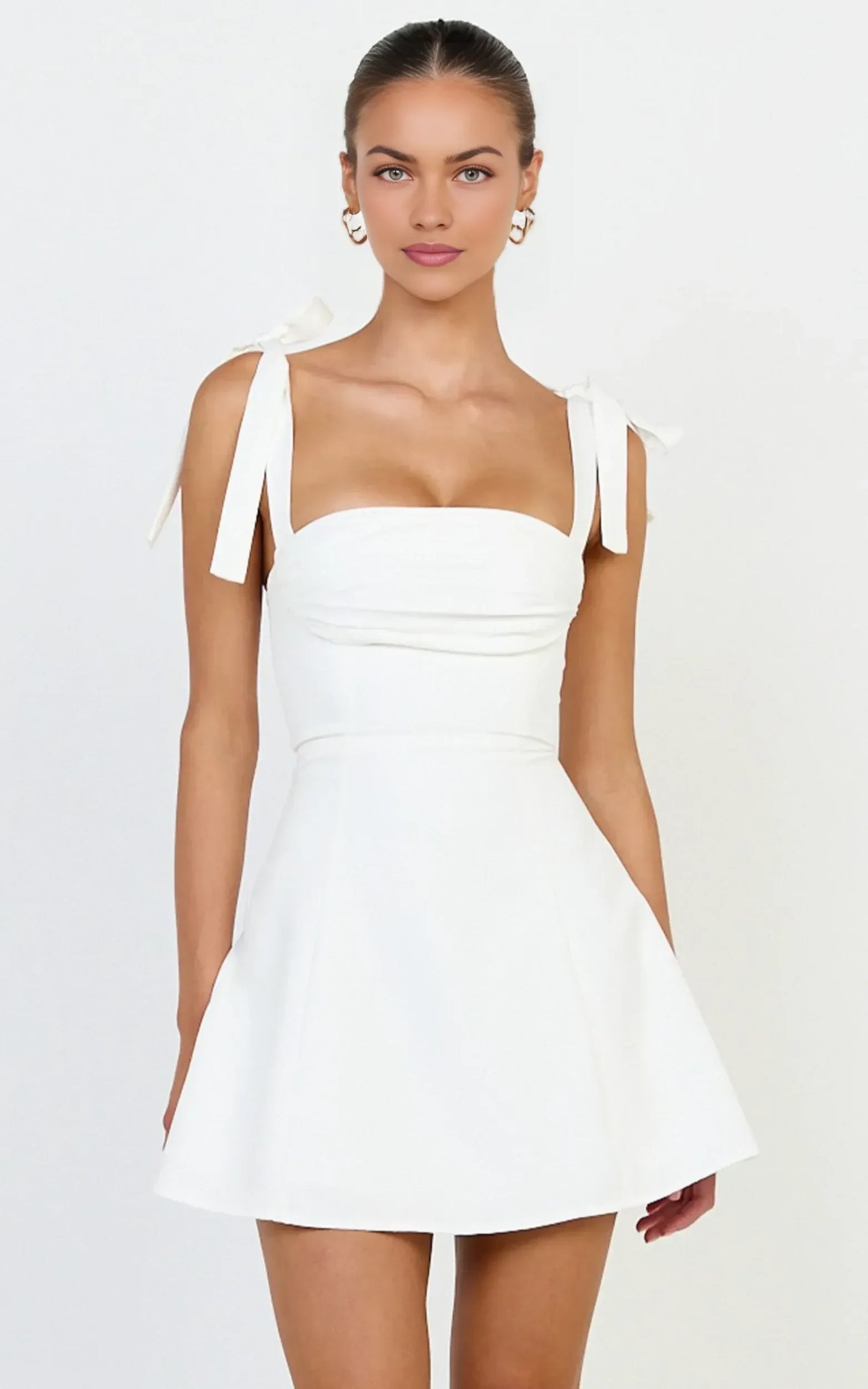 Chic A-Line Sweetheart Tie-Shoulder Sleeveless Open Back Mini Homecoming Dresses