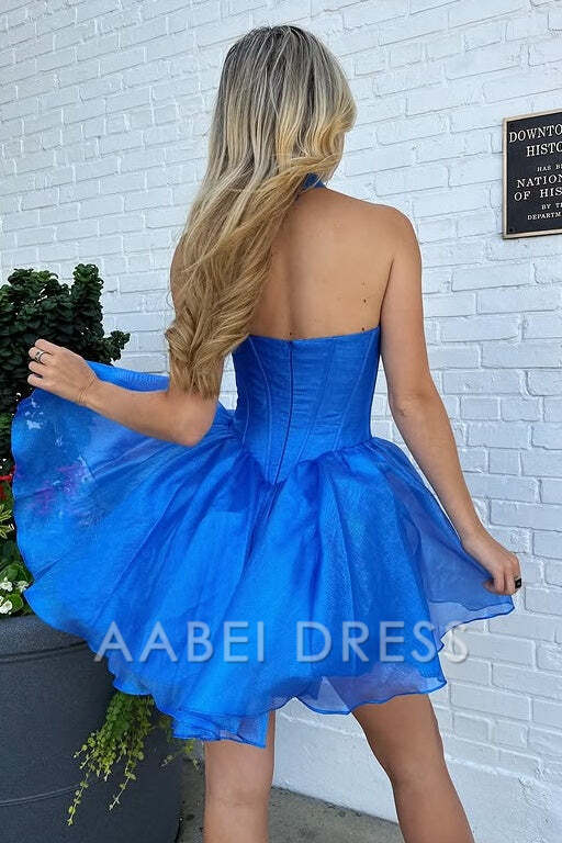 AABEI DRESS New Homecoming Dress Cute A-Line Sweetheart Strapless Ruched Simple Short Prom Dresse