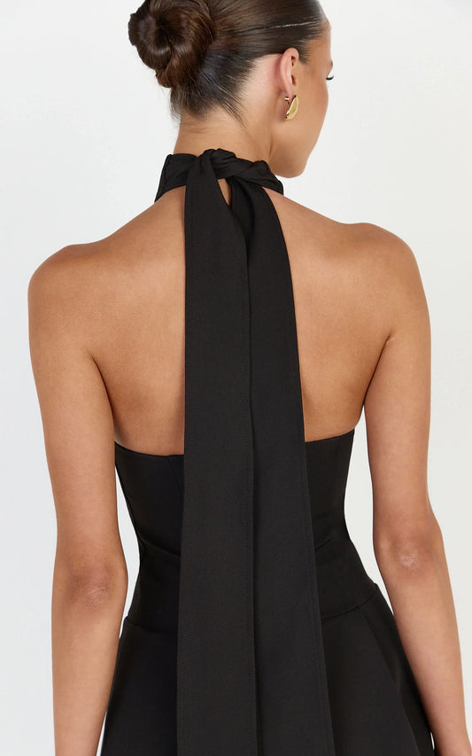 Elegant A-Line High Halter Neck Sleeveless Tie-Back Mini Homecoming Dresses
