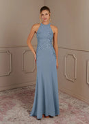 AABEI DRESS Wedding Guests Dresses Charming Mermaid Halter Lace Applique Beadwork Illusion Back Exquisite Mother of the Bride Dress
