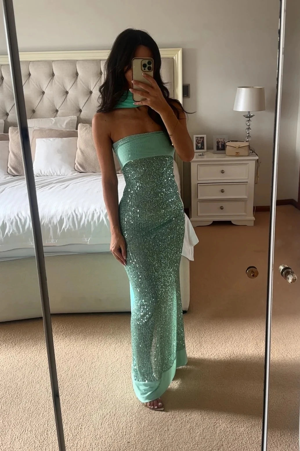 Glamorous Mermaid Strapless Square-Neck Sleeveless Open-Back Maxi Evening Dress