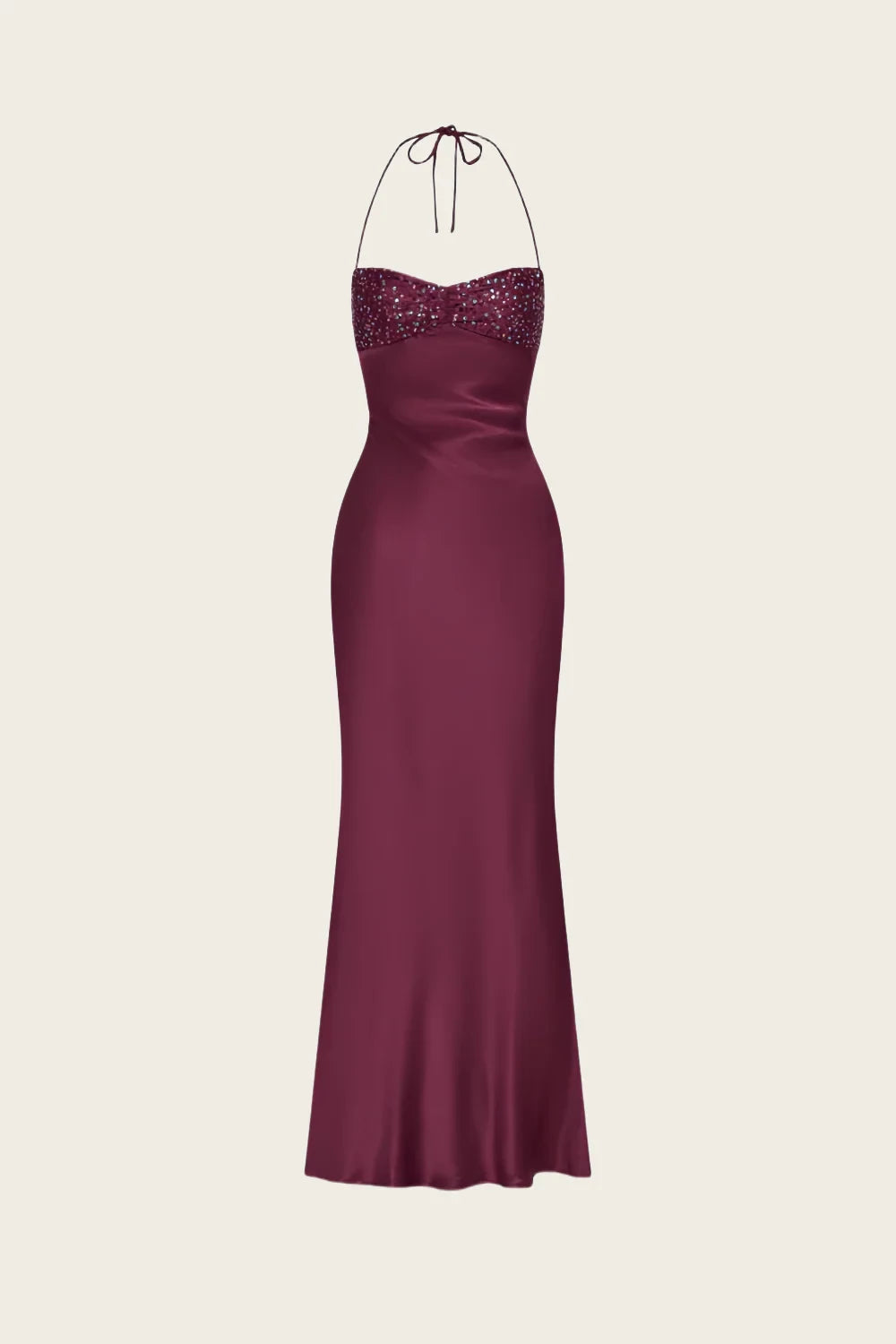 Glamorous Sheath Sweetheart Sleeveless Halter-Tie Back Sequin Formal Evening Dress