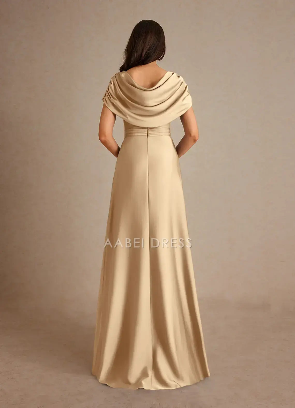 AABEI DRESS Wedding Guests Dresses A-Line Boatneck Neckline Cascading Ruffles Side Fork Exquisite Fashion Mother of the Bride Dress