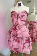 AABEI DRESS New Homecoming Dress Unique A-Line Sweetheart Sleeveless Tiered Retro Flower Short Prom Dresse