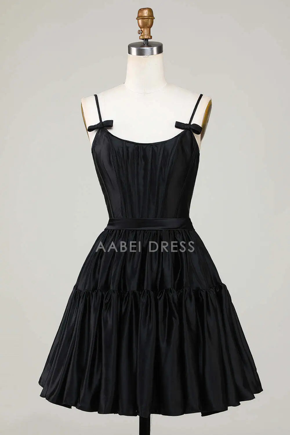 AABEI DRESS New Homecoming Dress Elegant Trendy A-Line Spaghetti Straps Pleated Short Graduation Dress