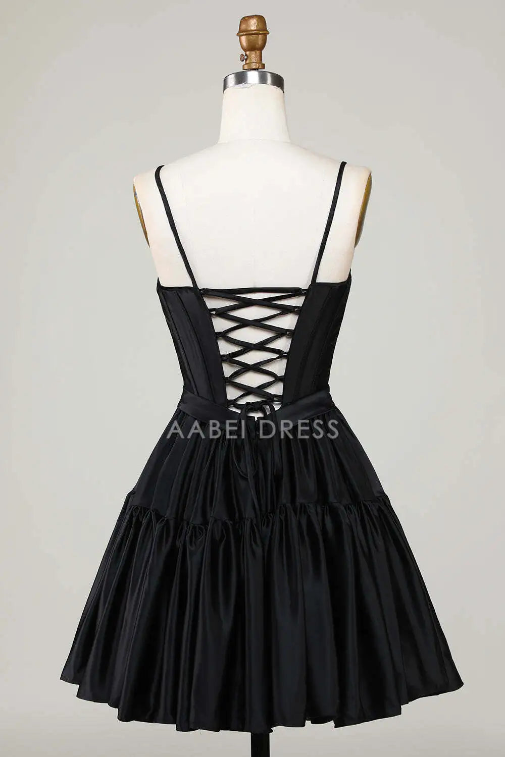 AABEI DRESS New Homecoming Dress Elegant Trendy A-Line Spaghetti Straps Pleated Short Graduation Dress
