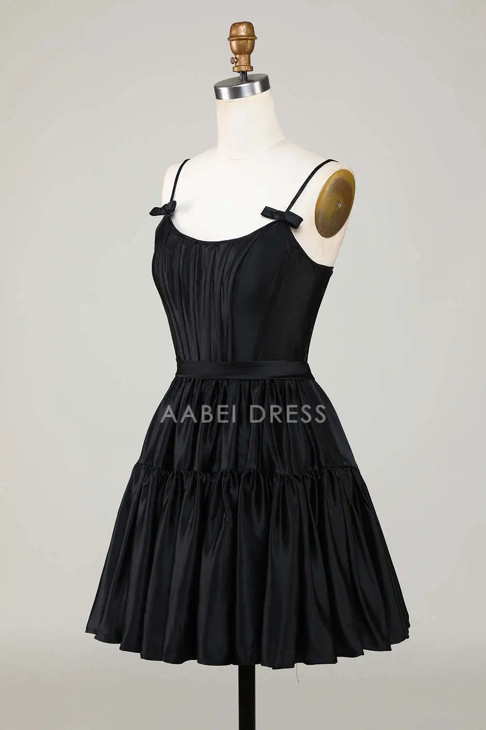 AABEI DRESS New Homecoming Dress Elegant Trendy A-Line Spaghetti Straps Pleated Short Graduation Dress