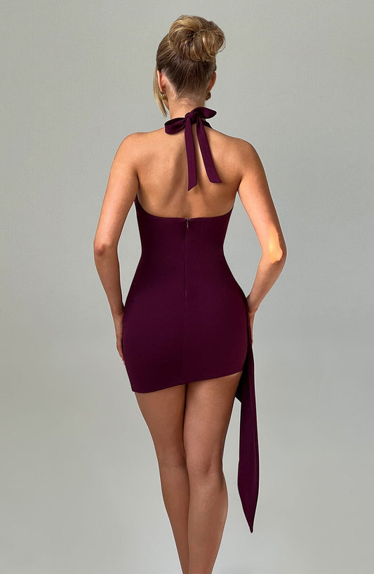 AABEI DRESS Hot Sale Homecoming Dress Sheath Plunge neckline Asymmetric pleat Sexy Mini Dress Fashion Short Prom Dresse