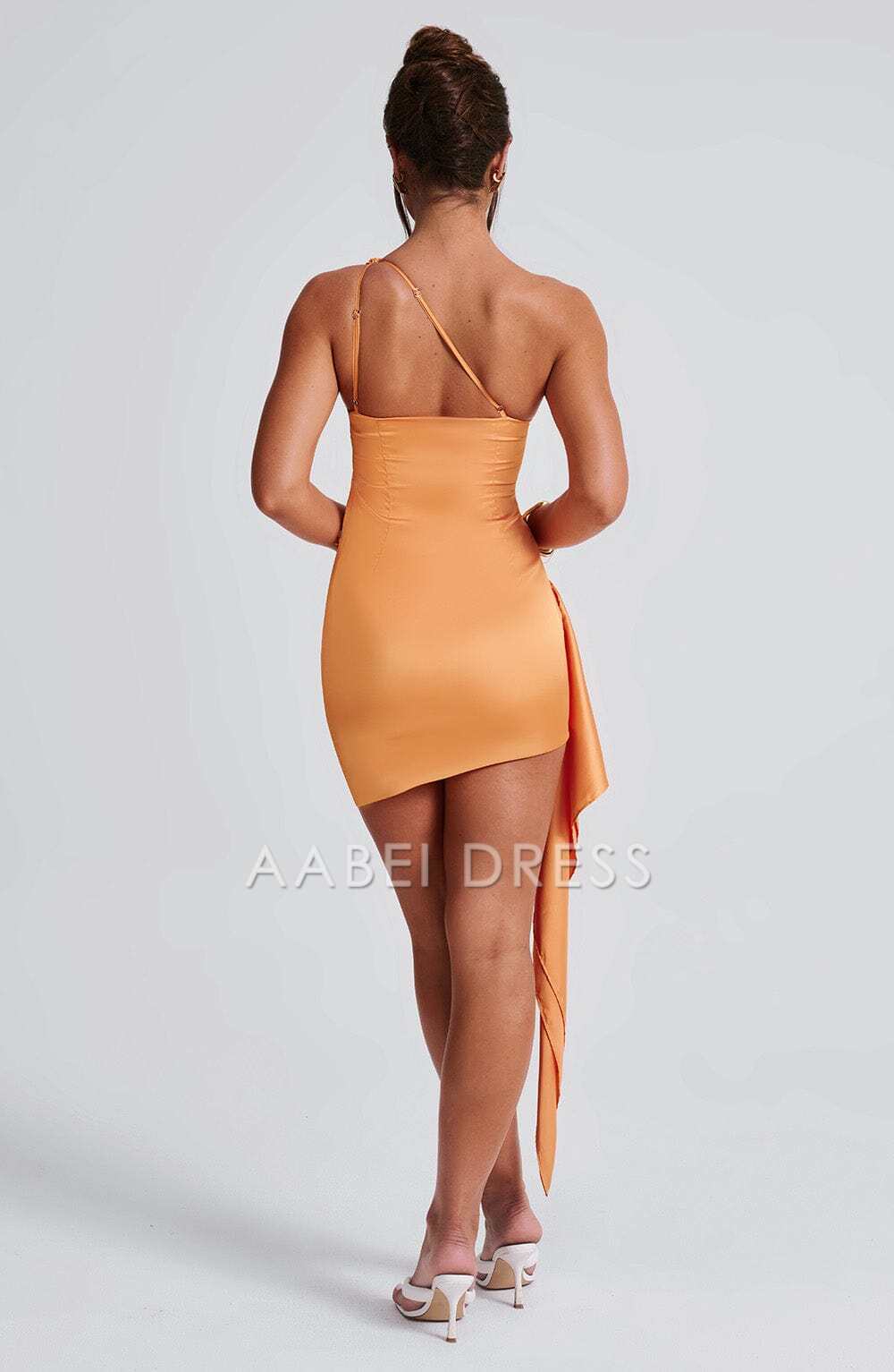 AABEI DRESS Hot Sale Homecoming Dress Fashion Sheath One shoulder Pleated Asymmetric hem Mini Dress Short Prom Dresse