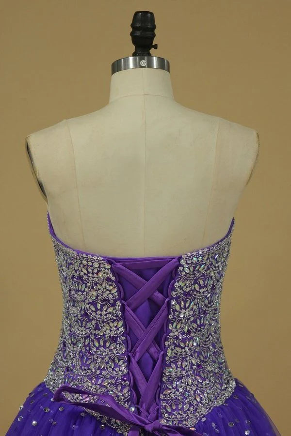 Tulle Ball Gown Sweetheart With Beading Quinceanera