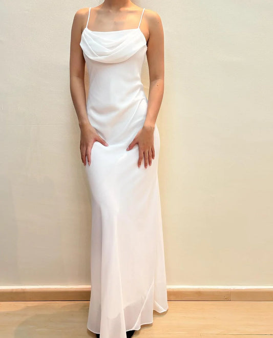 Wedding Dress Vintage Spaghetti Strap Mermaid Backless Long Simple Formal Wear Dresses