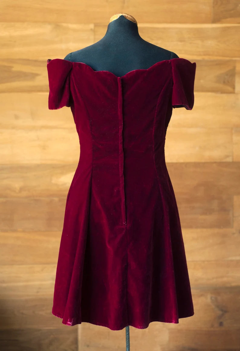 Evening Dress Velvet Dress Strapless Short Skirt Fashion Simple Formal Dresses Wedding Guest Dress