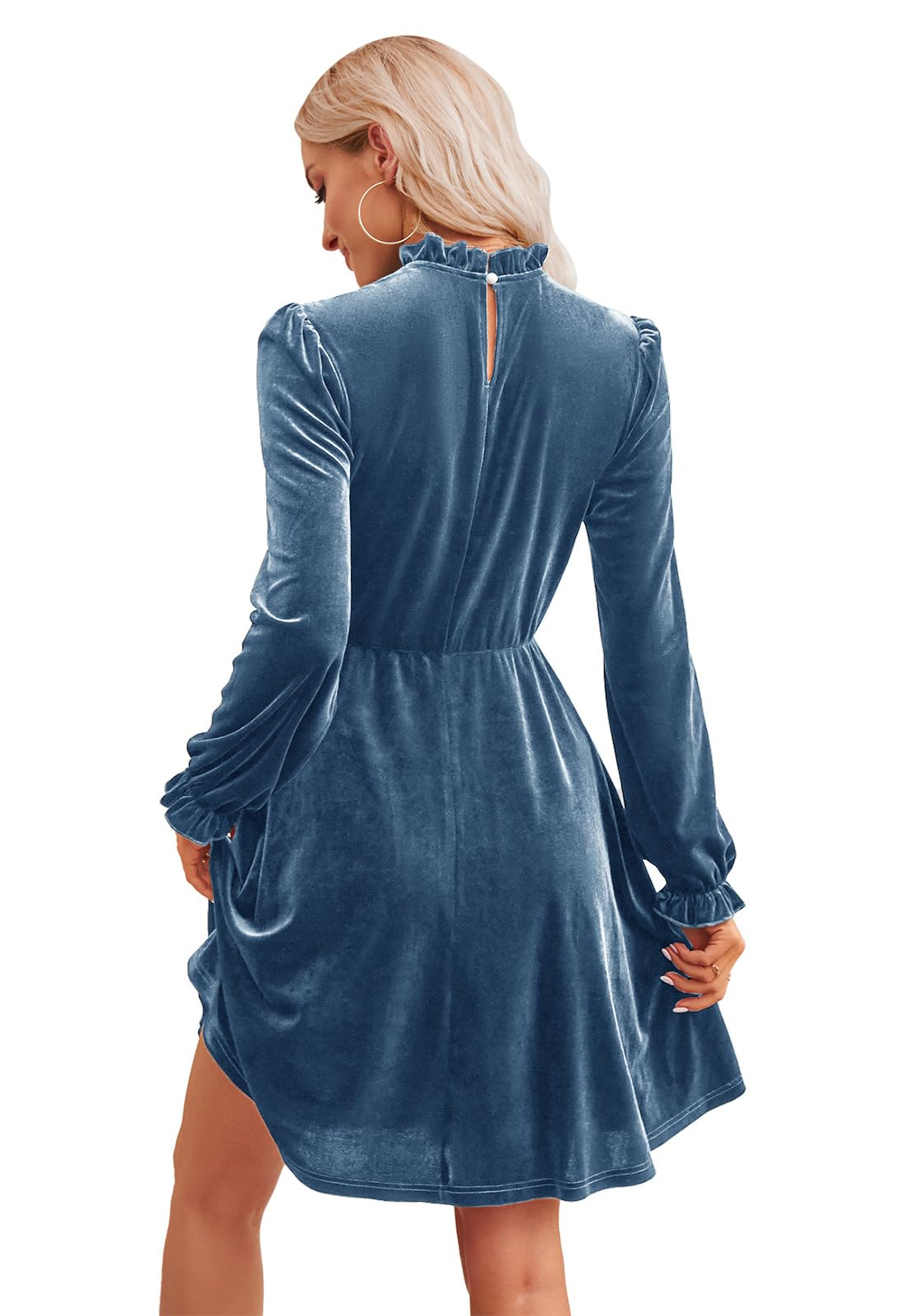 Evening Dress A-line Women's Velvet Dress Waistline Long Sleeve Short Wrap Tunic Plus Size Formal Wear Dresses Wedding Guest Dress