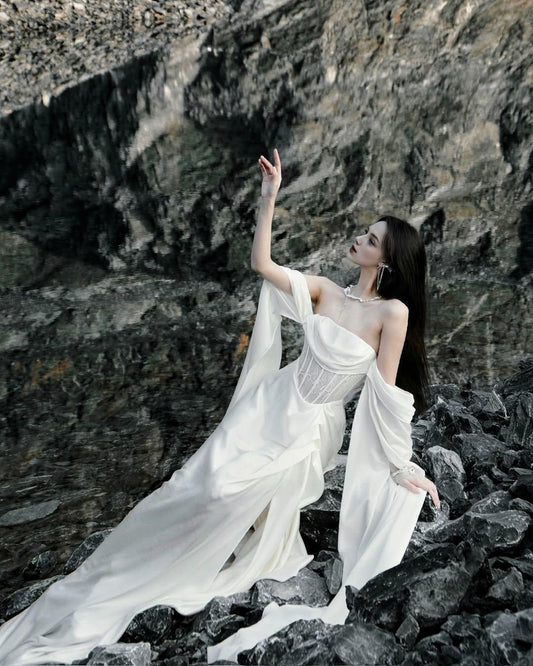 Wedding Dress A Line Off The Shoulder Long New Pattern Gorgeous Formal Dresses