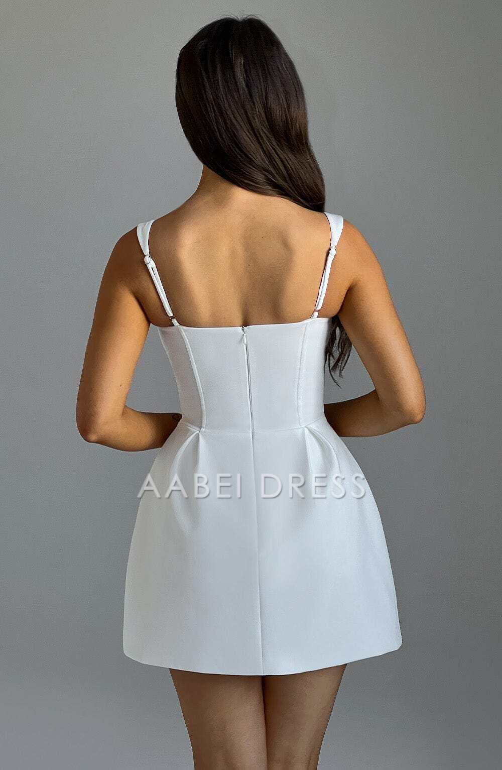 AABEI DRESS Hot Sale Homecoming Dress Simple A Line Square neckline Wide shoulder strap Mini Dress Elegant Short Prom Dresse