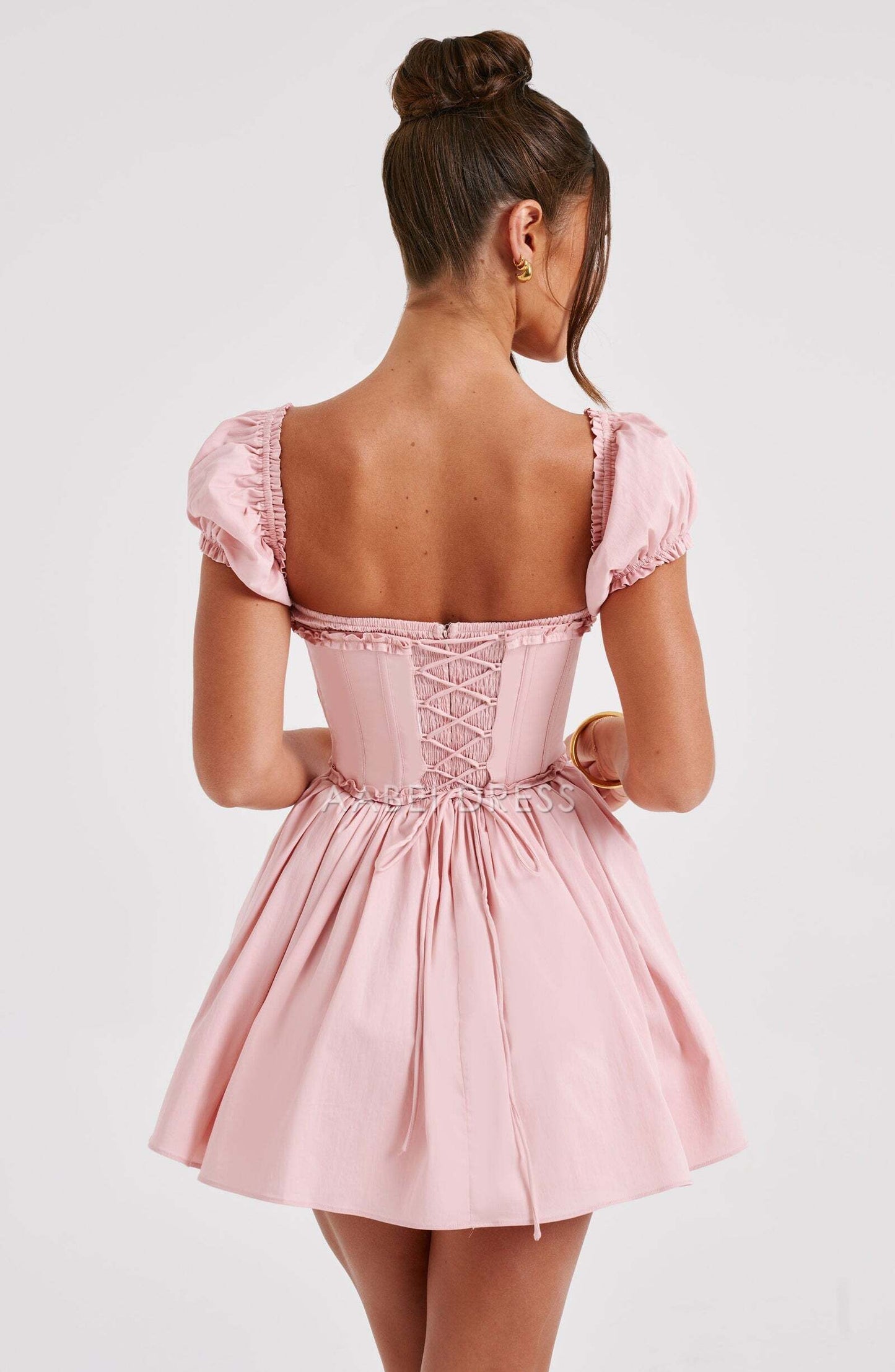 AABEI DRESS Hot Sale Homecoming Dress Cute A Line Puffed Sleeves Waist Cinching Mini Dress Short Prom Dresse