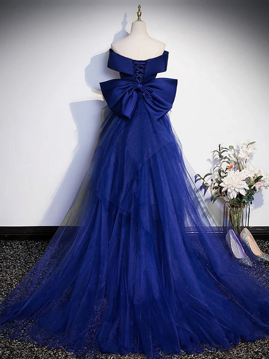 Mermaid Cultivate oneself Satin Long Prom Dress Off Shoulder Removable Chiffon trailing Fantastic Party dress