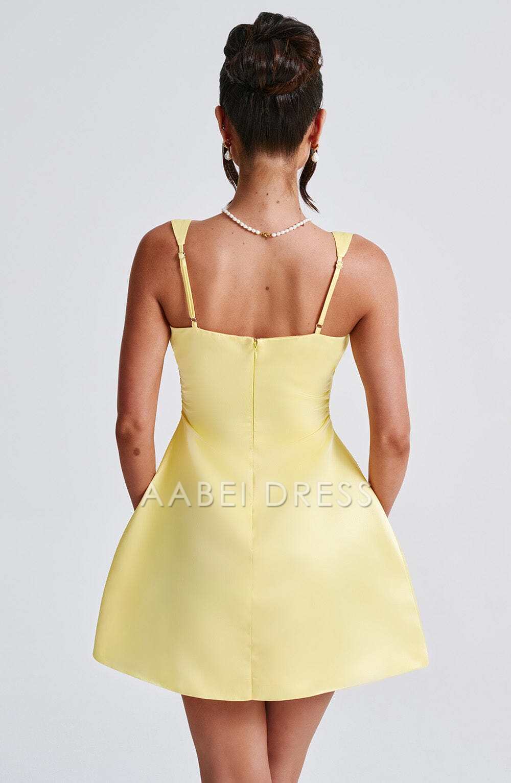 AABEI DRESS Hot Sale Homecoming Dress Simple A Line Wide shoulder strap Square Neck Mini Dress Elegant Short Prom Dresse