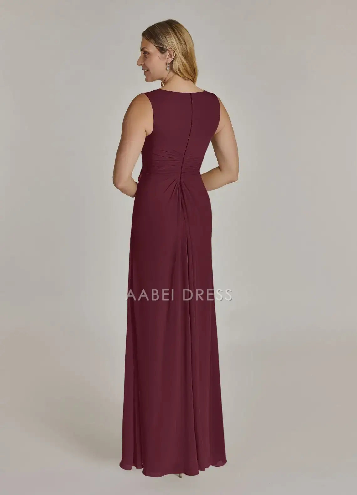 AABEI DRESS Wedding Guests Dresses A-Line Two Piece V-Neck Cascading Ruffles Back Pleated Exquisite Mother of the Bride Dress