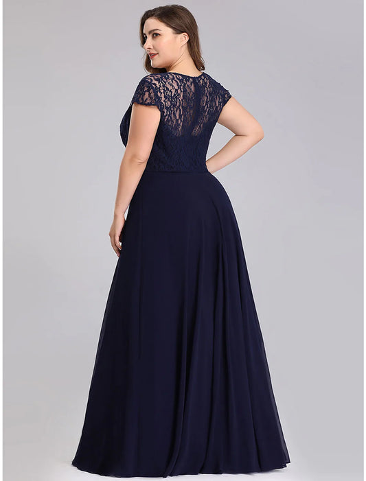 Back view of an elegant off-shoulder sheath bridesmaid dress.