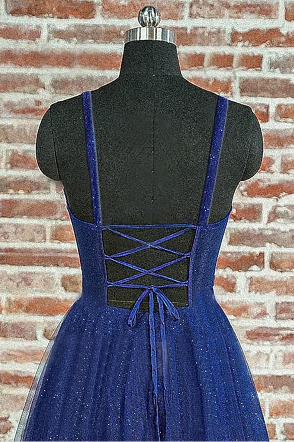 Sparkling Ball Gown Sweetheart Sleeveless Tulle Backless Floor Length Prom Dress.