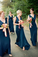 Bridesmaid Dress Mermaid V-Neck Long Elegant Dress
