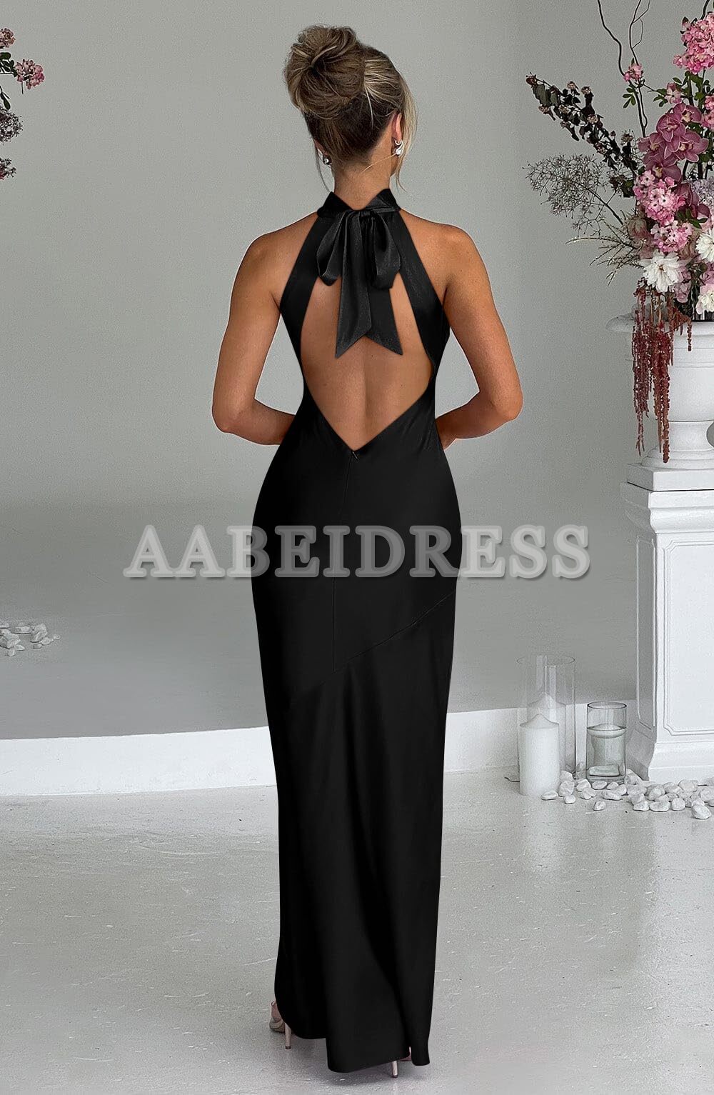 Prom Dress Women's Sexy High Split Sleeveless Backless Party Wedding Guest Dresses Formal Wear Dresses