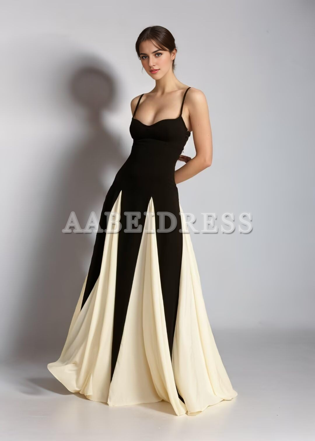 Prom Dress A Line Elegant Sleeveless Color Block Pleated Maxi Dress Low Cut Patchwork Swing Dress High Waist Flowy Sling Dress Wedding Guest Dresses Formal Wear Dresses