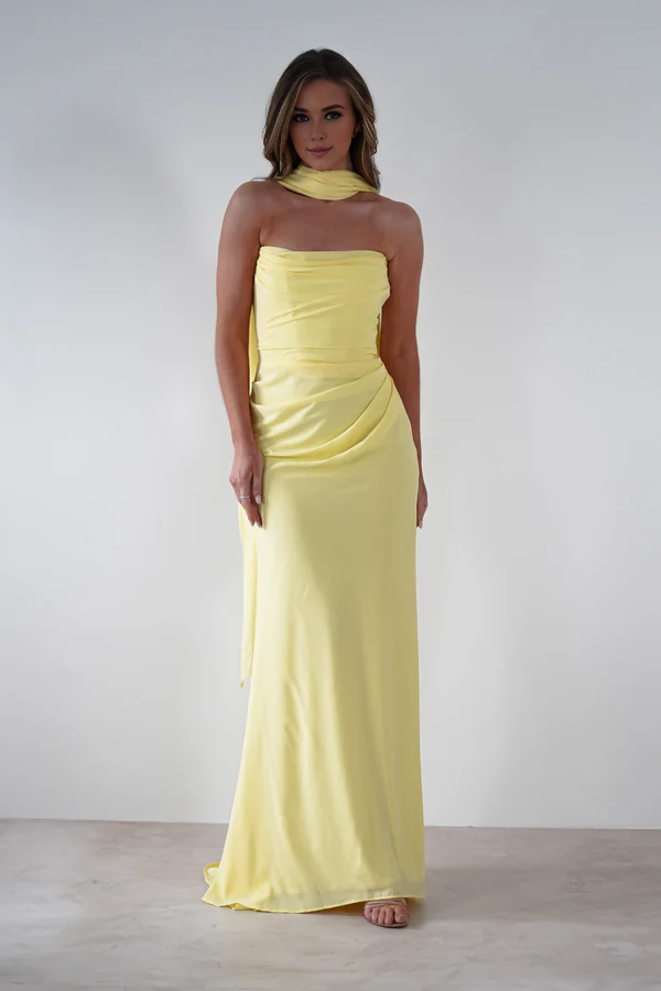 AABEI DRESS Prom Dress Stunning Strapless Fitted Chiffon Versatile ties Pleated Gathered bodice Dress