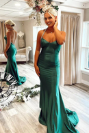 AABEI DRESS Prom Dress Sexy Mermaid Halter Open Back Long Satin Charming Formal Dress