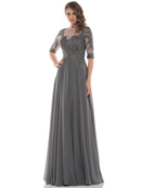 AABEI DRESS Formal Wear Dresse Elegant A Line Round Neck 3/4 sleeve Lace Applique Retro Long Mother Of The Bride Dress