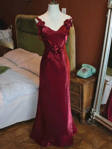 Charming Mermaid V Neck Spaghetti Laceup Floor Bridesmaid Gown