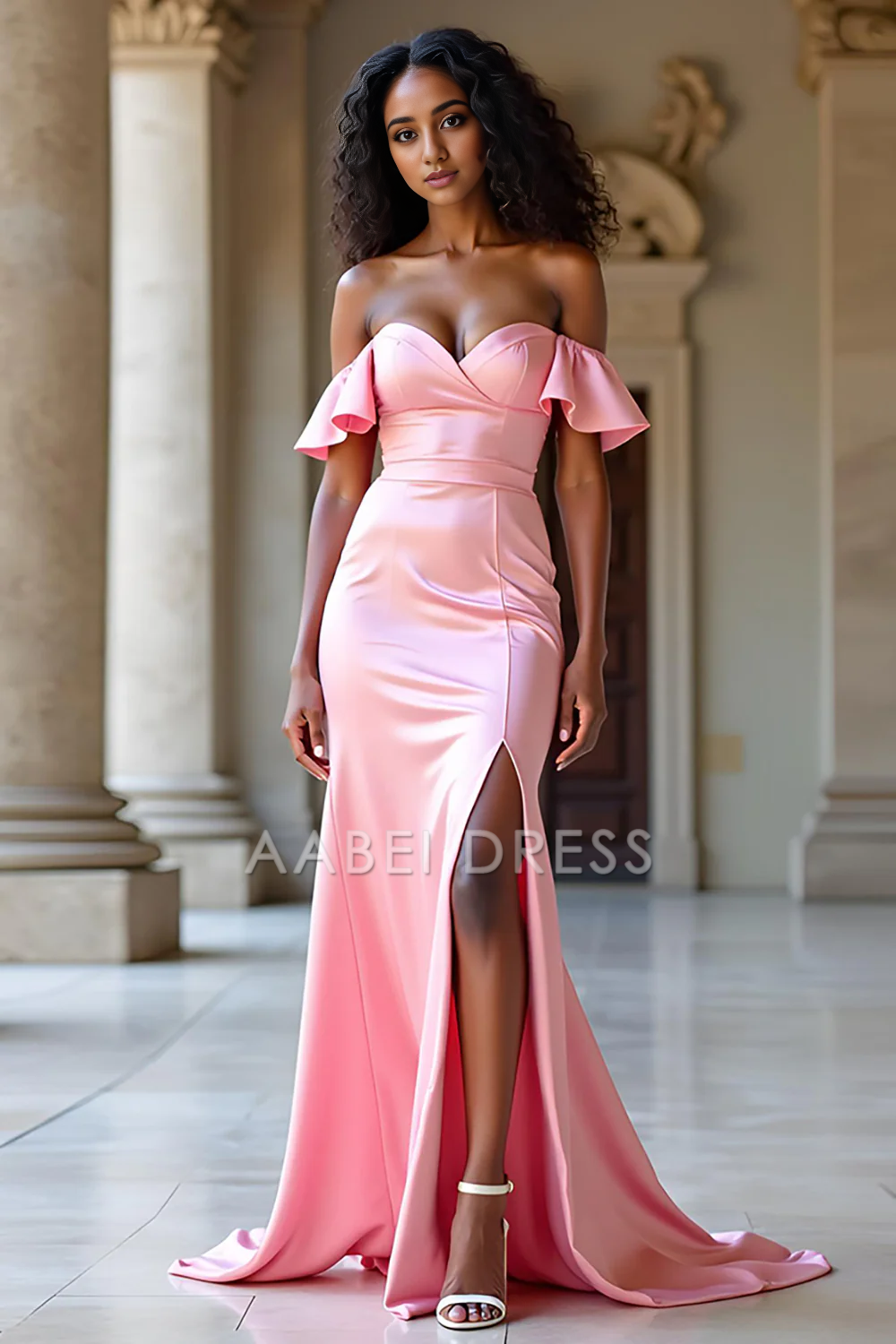 AABEI DRESS Hot Sale Prom Dress Exquisite Ruffled Sheath Sweetheart Backless Fashion Long With Slit Formal Dress