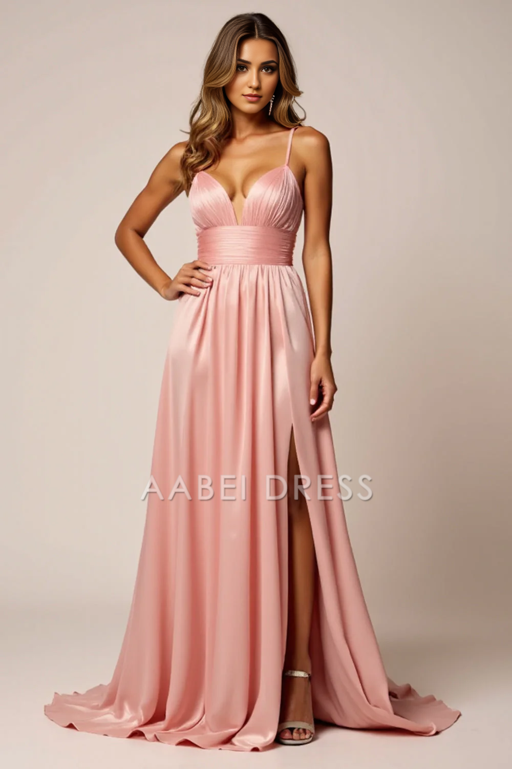 AABEI DRESS Hot Sale Prom Dress Elegant A Line Spaghetti Strap Sweetheart Backless With Slit Long Formal Dress