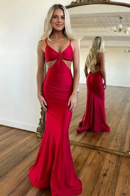 AABEI DRESS Hot Sale Prom Dress Stylish Mermaid Spaghetti Straps Long Backless Satin Fashion Simple Formal Dress