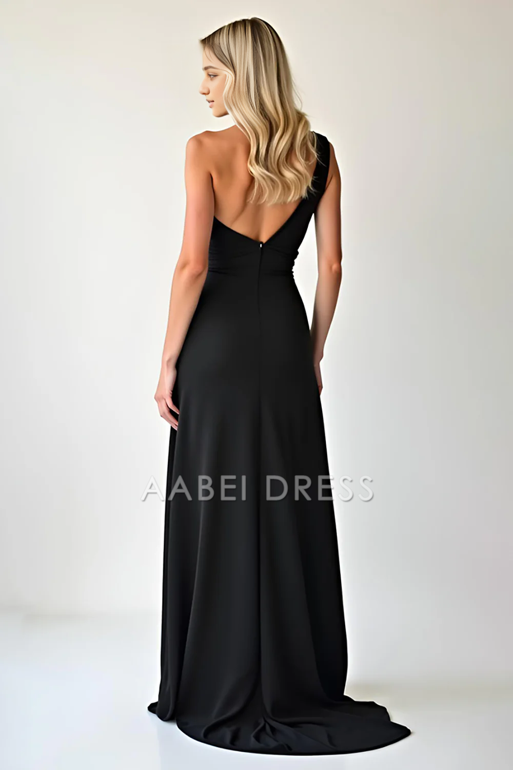 AABEI DRESS Hot Sale Prom Dress Elegant One Shoulder Sheath Backless Simple Long With Slit Formal Dress