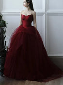 Romantic Ballgown Strapless Sweetheart Corset Floor Prom Gown