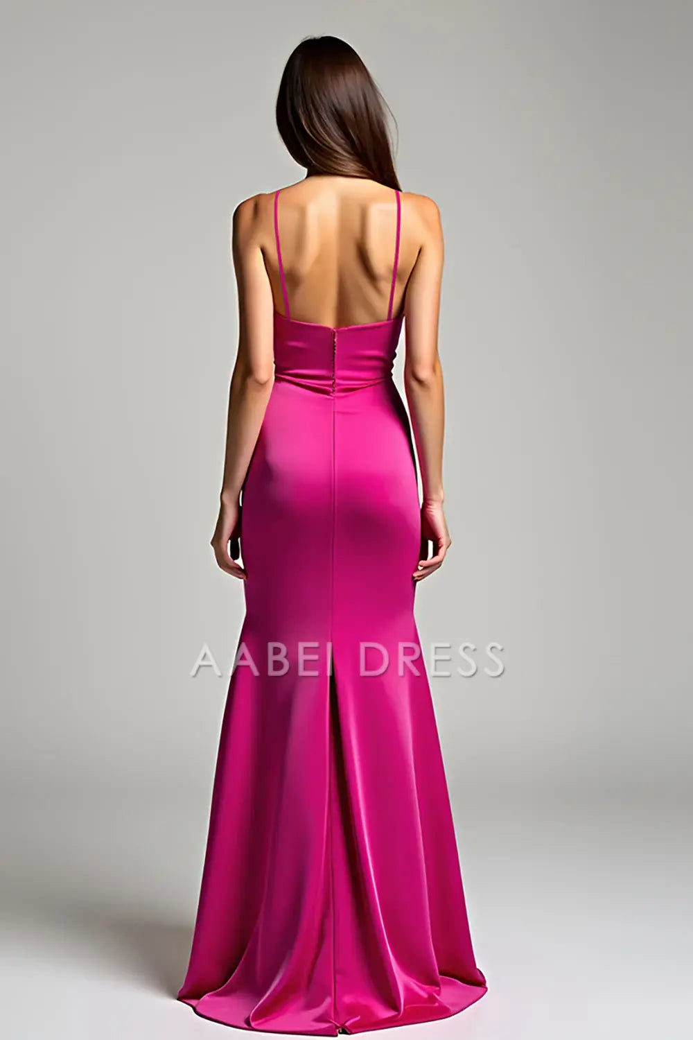 AABEI DRESS Hot Sale Prom Dress Charming Sheath V Neck Spaghetti Strap Backless Long With Slit Fashion Formal Dress
