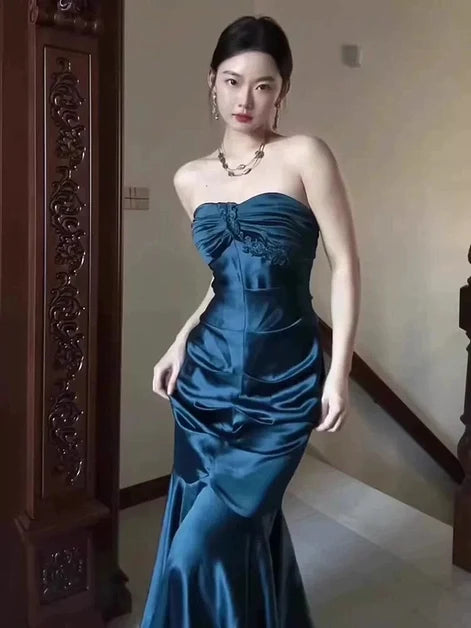 Gorgeous Mermaid Strapless Sweetheart Zip Long Prom Gown